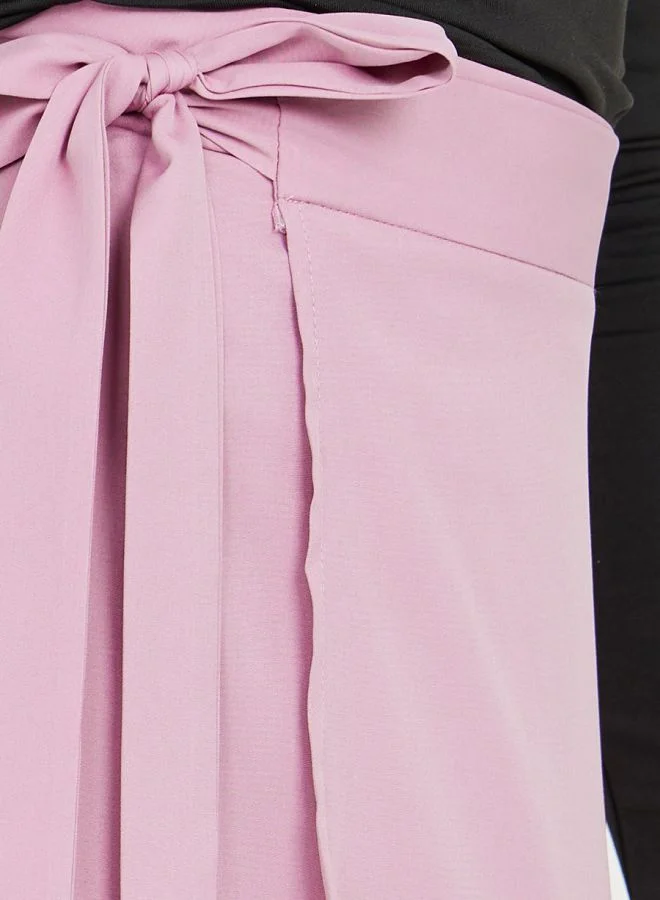 Styli A-Line Wrap Maxi Skirt with Side Tie