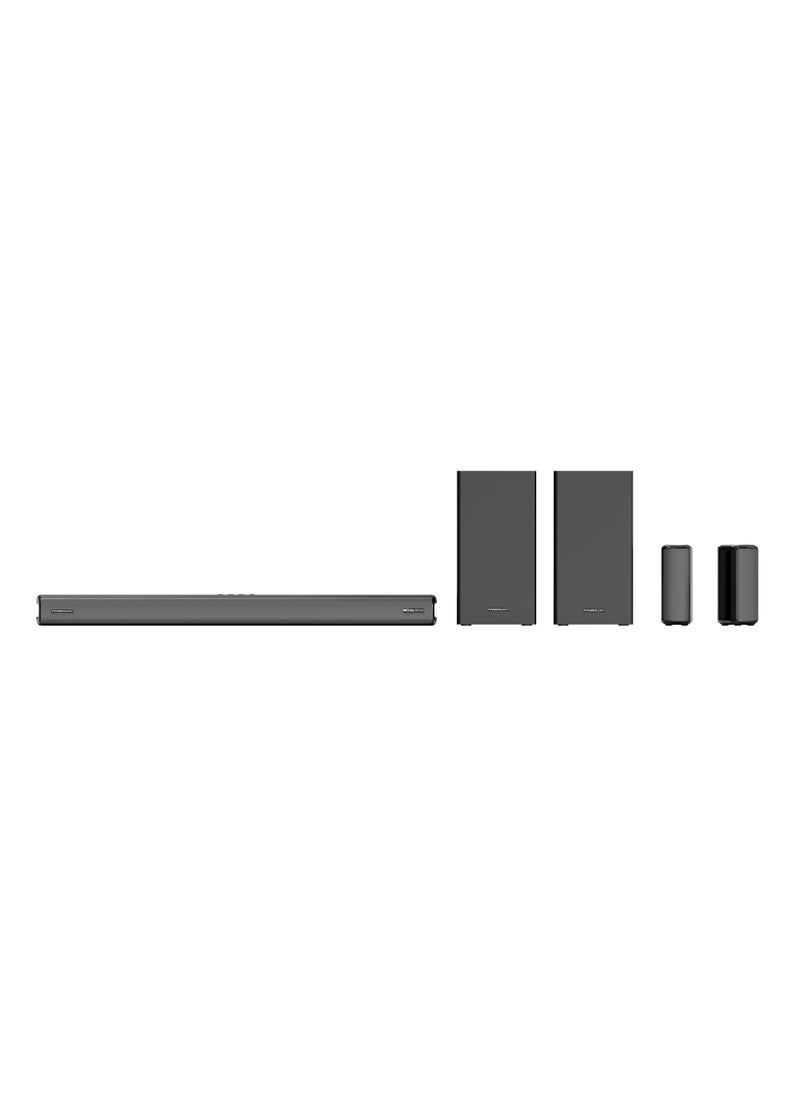 Powerology - Wireless Home Theater Sound Bar 5.2.4CH Dual Woofer System / Immersive Powerful Sound / Universal Audio Interface / Wireless Mic Included / Wireless Woofers & Speakers /Easy Setup and Connectivity / Bluetooth - Black - Image 1