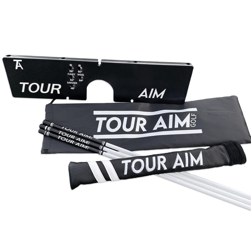 Tour Aim 2.0 Golf Training Aid - All-in-One Practice Tool with 3 Alignment Sticks and a Headcover - Dramatically Improve Your Short, Mid, and Long Game - Perfect for Both Righties and Lefties - Image 1