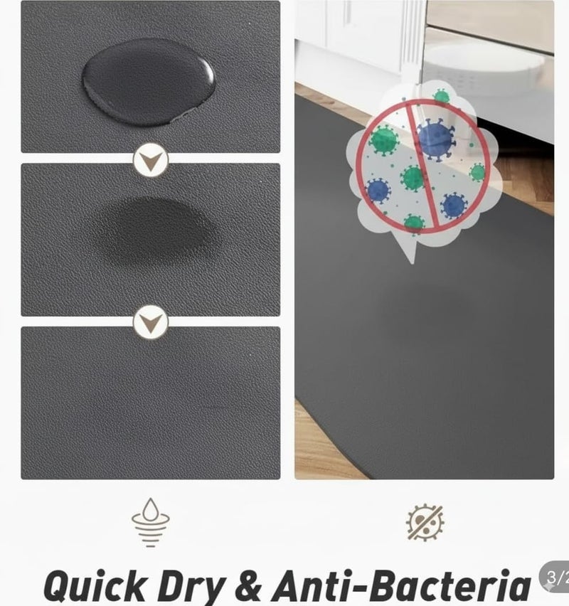 CBEX Rubber 2 Pcs Kitchen Rug Sets Non Slip Kitchen Mats for Floor Cushioned Kitchen Rugs & Mats Waterproof Comfort Standing Mat Runner for Kitchen,Home Office (120 * 40 Cm, 40 * 60 Cm) (YK-04) - Image 5