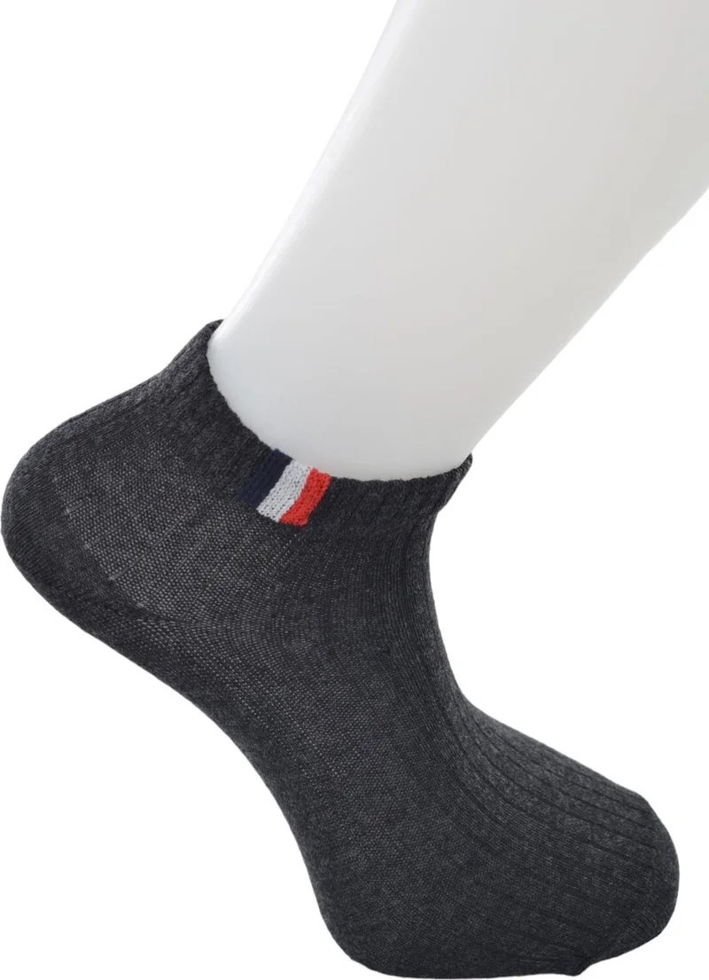 Dode Flora Çega Men's Comfortable Flexible Durable Stripe Patterned Cotton 3-Piece Derby Booties Socks