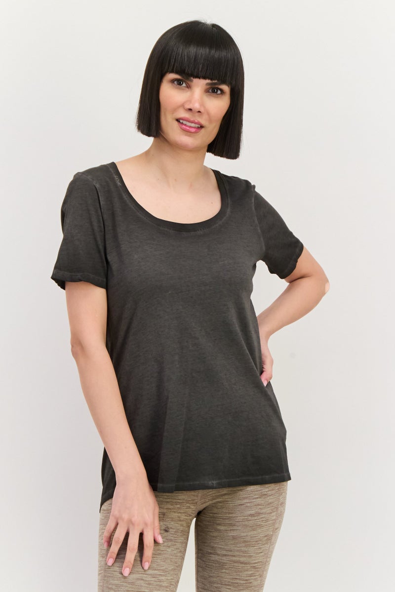 SKECHERS Women Sportswear Fit Short Sleeve Training Top, Black - Image 1