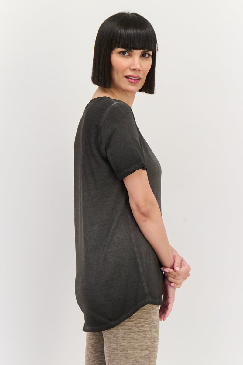 SKECHERS Women Sportswear Fit Short Sleeve Training Top, Black - Image 2