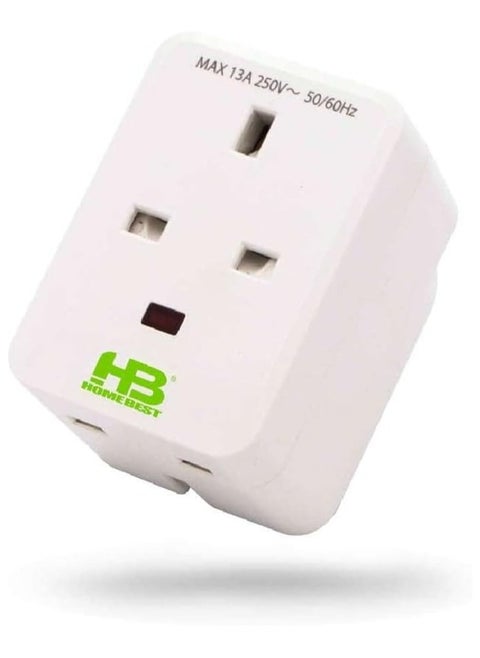 HB Homebest 3way UK Type Adaptor In PC Material All Copper Inside