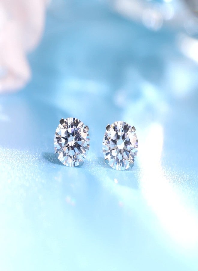 Limerencia Hypoallergenic G23 Titanium Earrings, F136 Implant Grade Pure Titanium, Suitable for Sensitive Ears with Birthstone Crystals CZ Simulated Diamonds (White Gems) - Image 5