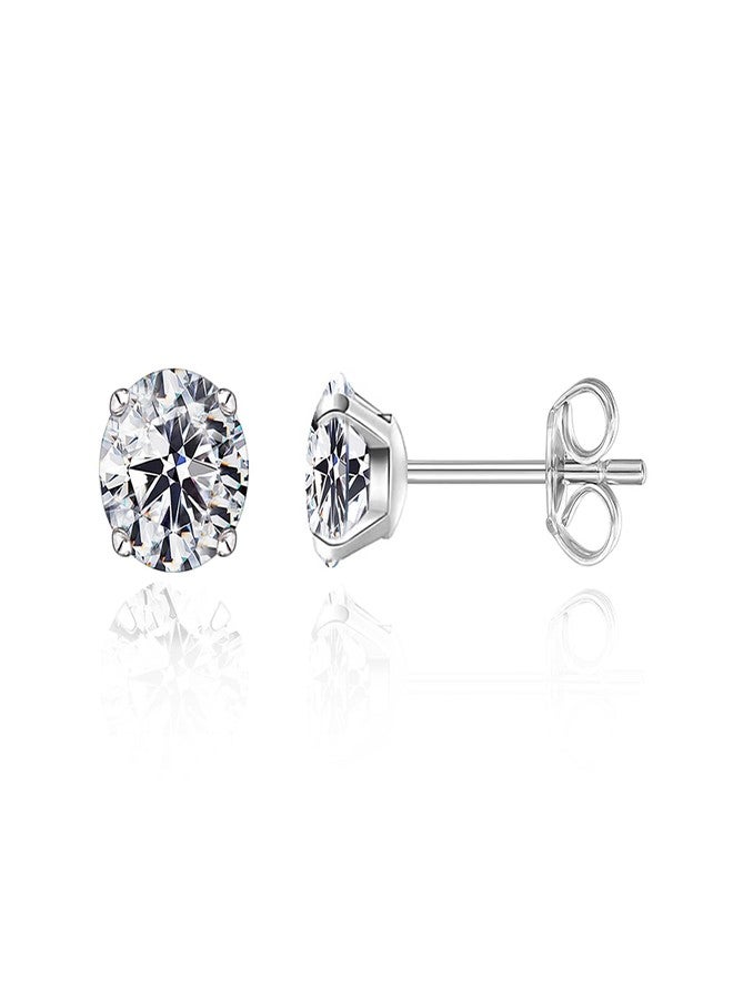 Limerencia Hypoallergenic G23 Titanium Earrings, F136 Implant Grade Pure Titanium, Suitable for Sensitive Ears with Birthstone Crystals CZ Simulated Diamonds (White Gems) - Image 1