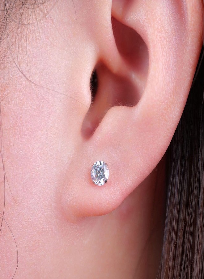 Limerencia Hypoallergenic G23 Titanium Earrings, F136 Implant Grade Pure Titanium, Suitable for Sensitive Ears with Birthstone Crystals CZ Simulated Diamonds (White Gems) - Image 4