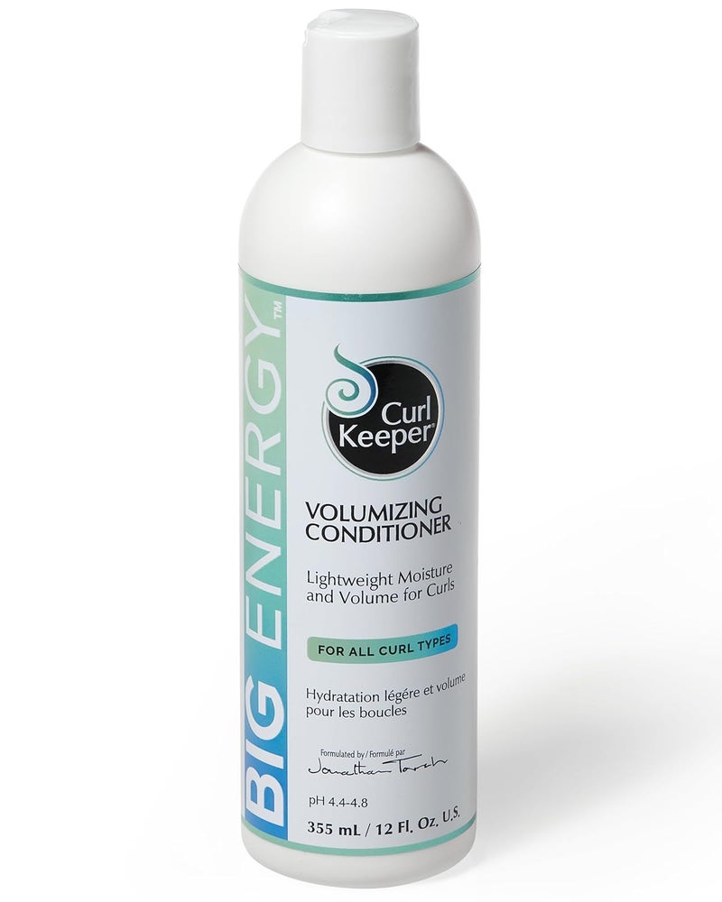 Curl Keeper Big Energy Volumizing Conditioner  UltraLightweight Moisture  Volume for All Curl Types  Weightless Hair Conditioner Adds Volume  Body  Sulfate Free WaterBased Formula