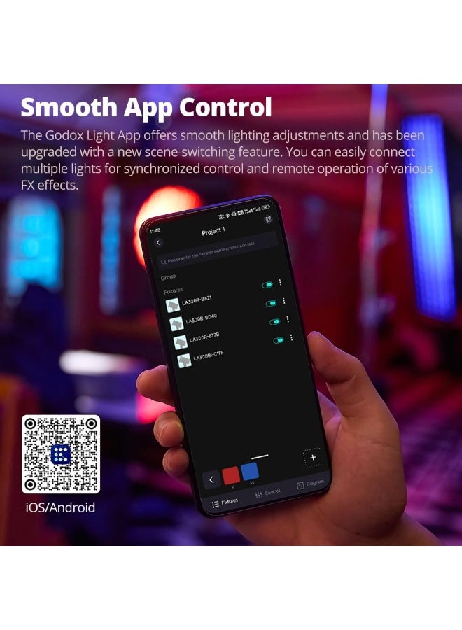 جودوكس GODOX LA300Bi لايت مونز ضوء LED COB ثنائي اللون – إضاءة فيديو احترافية بقوة ‎300W‎ للتصوير الفوتوغرافي والفيديو ويوتيوب والبث المباشر والبورتريه، إضاءة ناعمة قابلة للتعديل من ‎2800K‎ إلى ‎6500K‎، متوافق مع قاعدة Bowens - Image 3