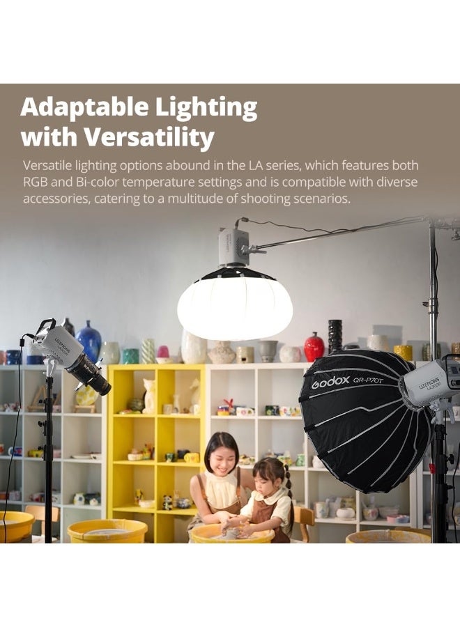 جودوكس GODOX LA300Bi لايت مونز ضوء LED COB ثنائي اللون – إضاءة فيديو احترافية بقوة ‎300W‎ للتصوير الفوتوغرافي والفيديو ويوتيوب والبث المباشر والبورتريه، إضاءة ناعمة قابلة للتعديل من ‎2800K‎ إلى ‎6500K‎، متوافق مع قاعدة Bowens - Image 4