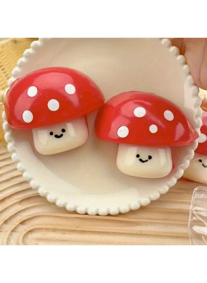 Handmade Red And White Mushroom Squeeze Toy Knead And Squish Stress Relief Gift - Image 1