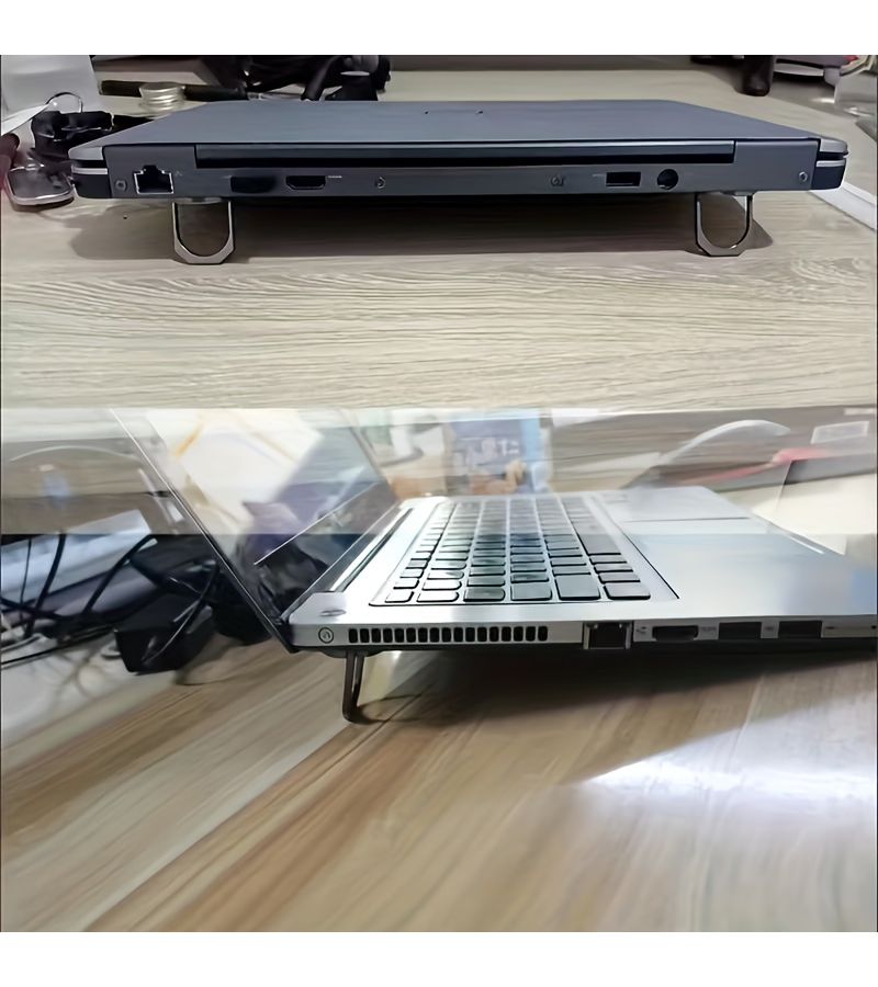 1pc Zinc Alloy Laptop Stand Portable Adjustable Height Cooling Rack With Folding Base - Image 5