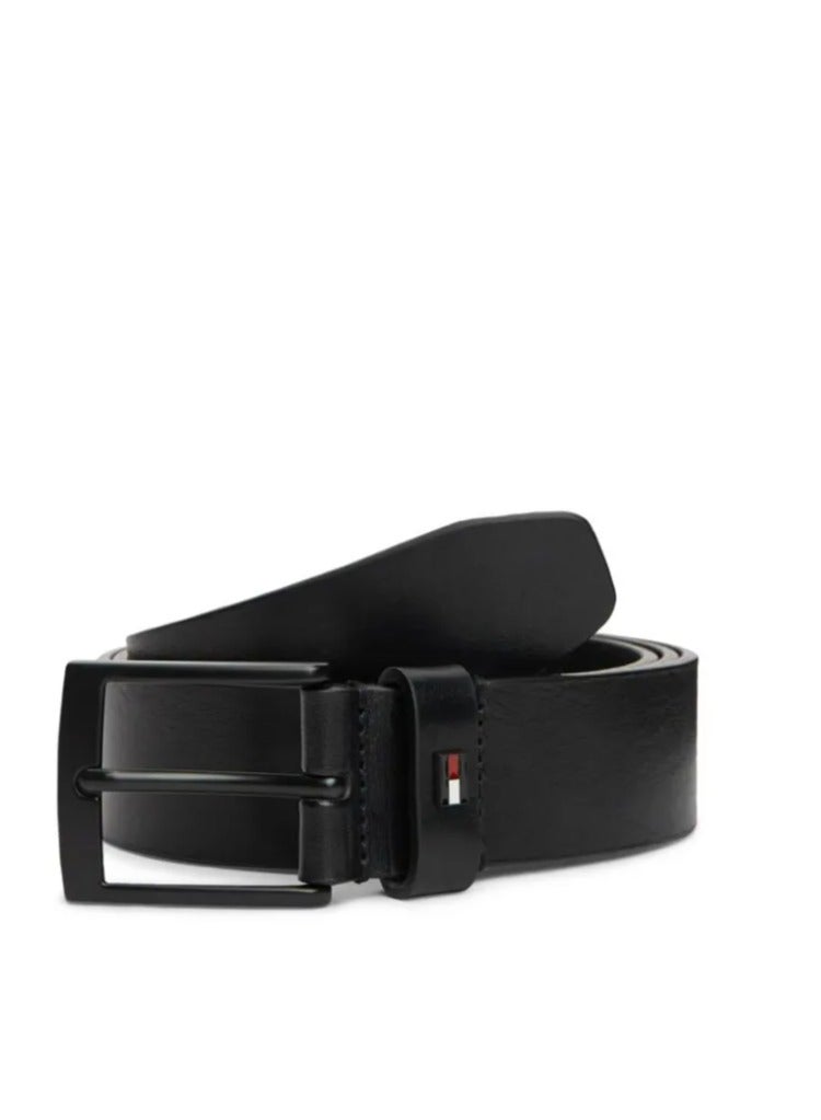 TOMMY HILFIGER Leather Enamel Flag Tonal Buckle Belt - Image 1