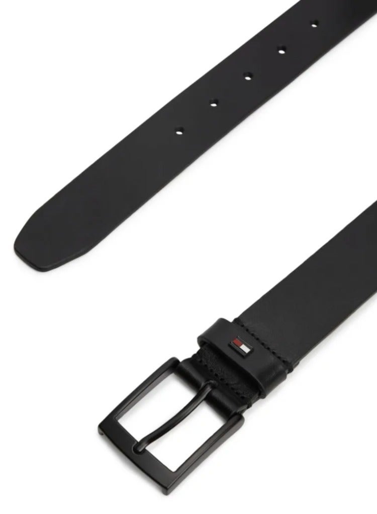 TOMMY HILFIGER Leather Enamel Flag Tonal Buckle Belt - Image 3