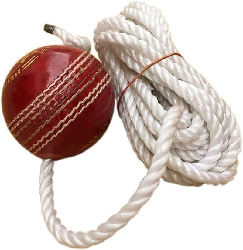 SLYK Leather Hanging Cricket Ball for Practice – Leather String Ball for Bat Knocking, Shot Training, Skill Development & Hand-Eye Coordination (ShakePro (String Shakes Inside)) - Image 3