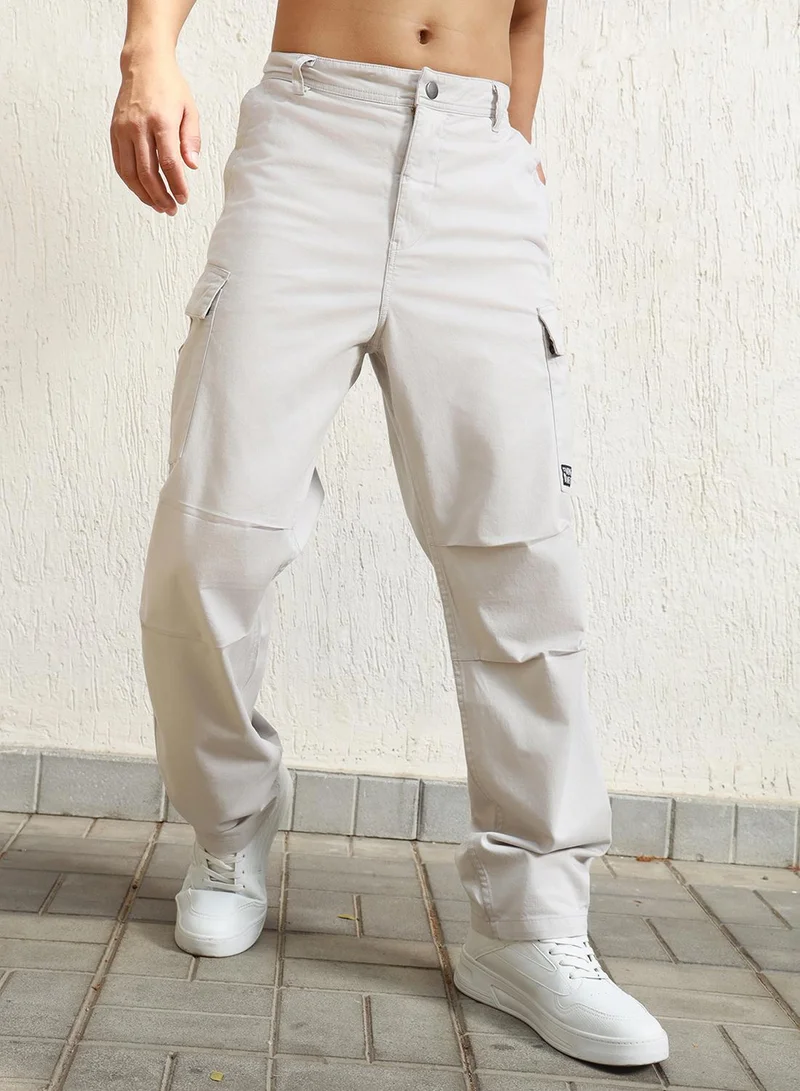 Hubberholme Men Light Grey Trousers
