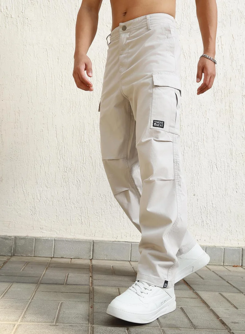 Hubberholme Men Light Grey Trousers