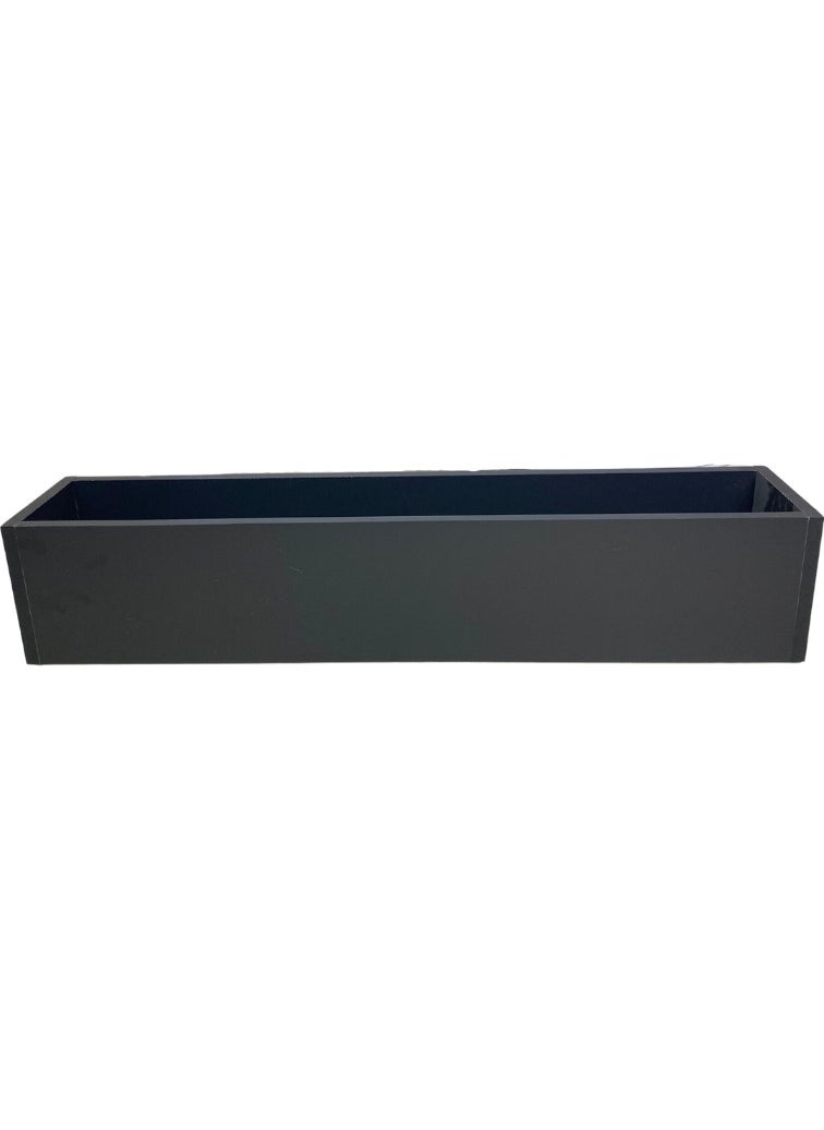 Cihan Çiçekçilik - Anthracite Wooden MDF Flower Pot 100X20X20 cm Indoor Flowerpot - Image 1