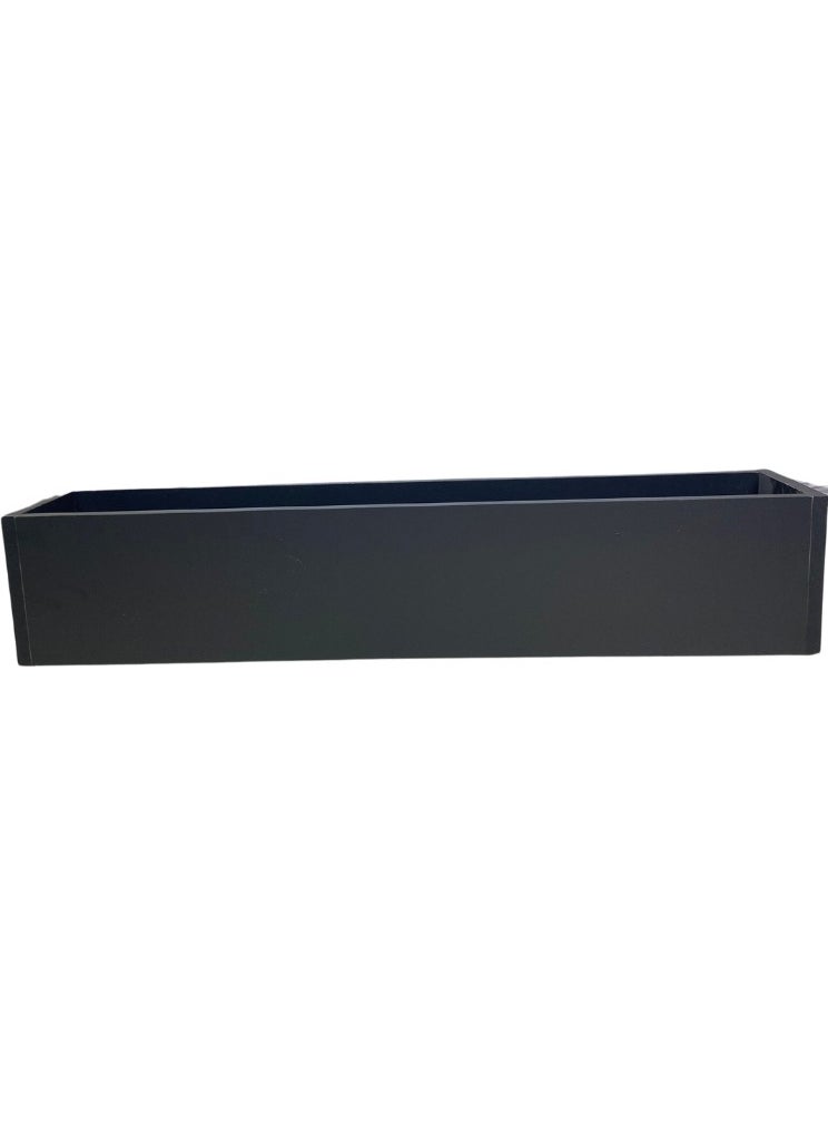 Cihan Çiçekçilik - Anthracite Wooden MDF Flower Pot 100X20X20 cm Indoor Flowerpot - Image 1