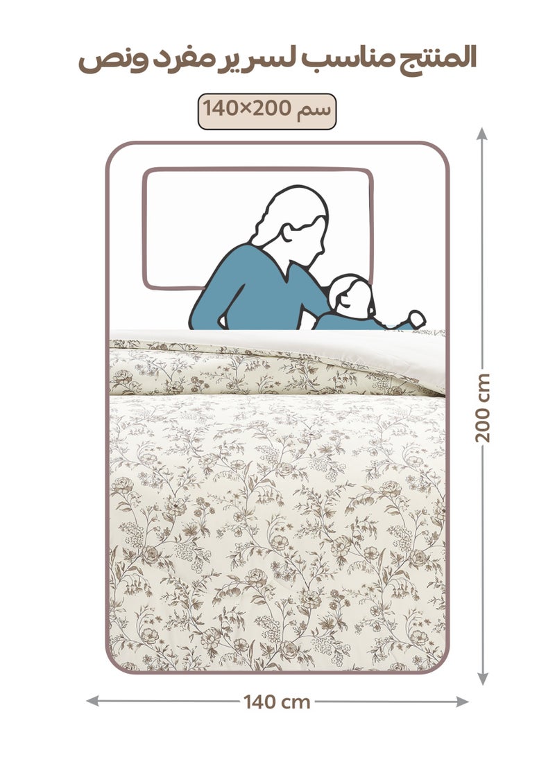 Doona Bedding Comforter Set, Fits 140x200 cm Single Size Bed – 4 Pcs Reversible Printed Design – 350 GSM All-Season Comforter – Premium Brushed Microfiber - Image 2
