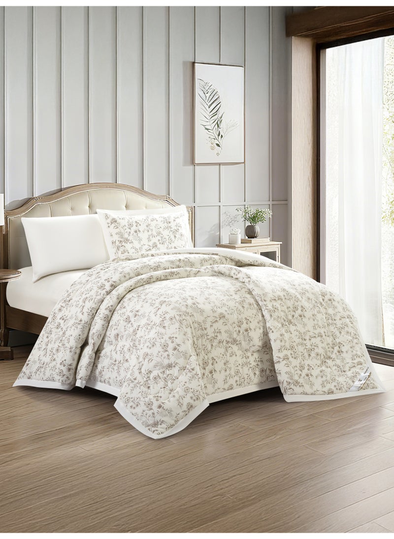 Doona Bedding Comforter Set, Fits 140x200 cm Single Size Bed – 4 Pcs Reversible Printed Design – 350 GSM All-Season Comforter – Premium Brushed Microfiber - Image 1