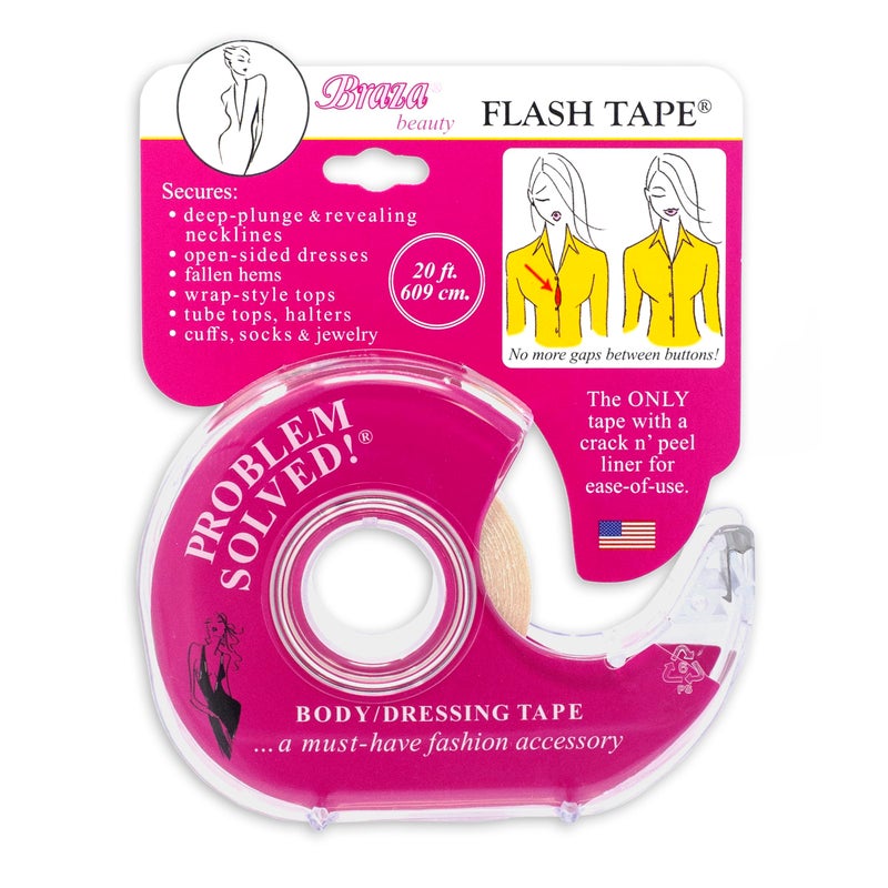 Braza Flash Tape Double Sided Clear Adhesive Clothing Fabric and Body Tape 1