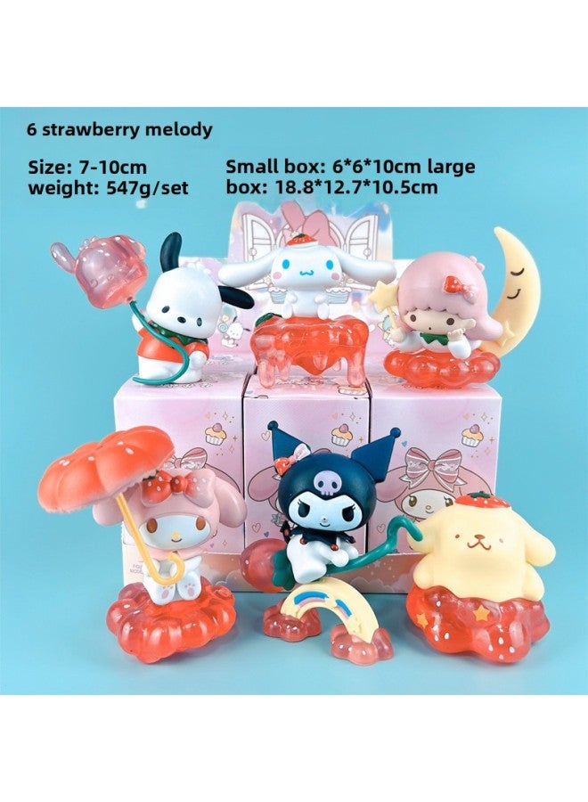 Ready Melody Blind Box Strawberry Manor Sanrio Figure Gashapon Machine Toy Xiaoxin Ornaments-Color:A Random Box Of 6 Special Effects Pet Elves [if You Need A Complete Set Of 6 Pieces]  - Image 3