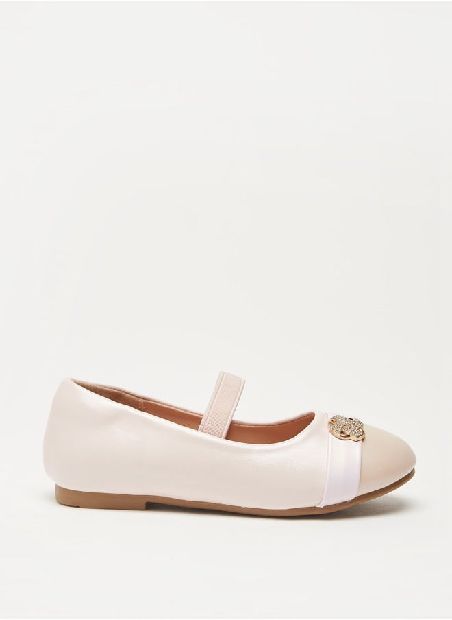 JUNIORS Girls Panelled Slip-On Ballerina Shoes with Elastic Strap  - Image 2