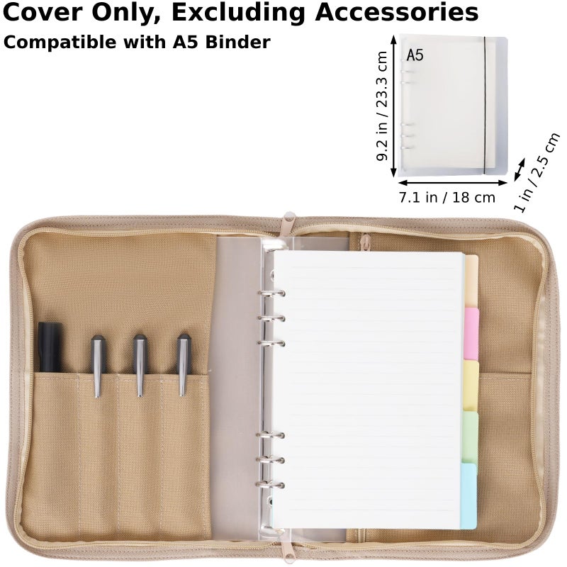 VEPKOIT Tactical Notebook Cover with Zippered for Folders, Large OCP Binder Planner Tactical Portfolio Organizer Cover, 7" x 9" Weatherproof Handbook Cover - Coyote A5 Notebook Binder Cover (Cover Only) - Image 2
