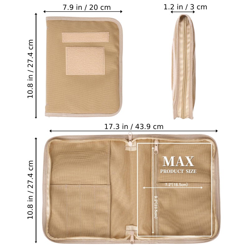 VEPKOIT Tactical Notebook Cover with Zippered for Folders, Large OCP Binder Planner Tactical Portfolio Organizer Cover, 7" x 9" Weatherproof Handbook Cover - Coyote A5 Notebook Binder Cover (Cover Only) - Image 3