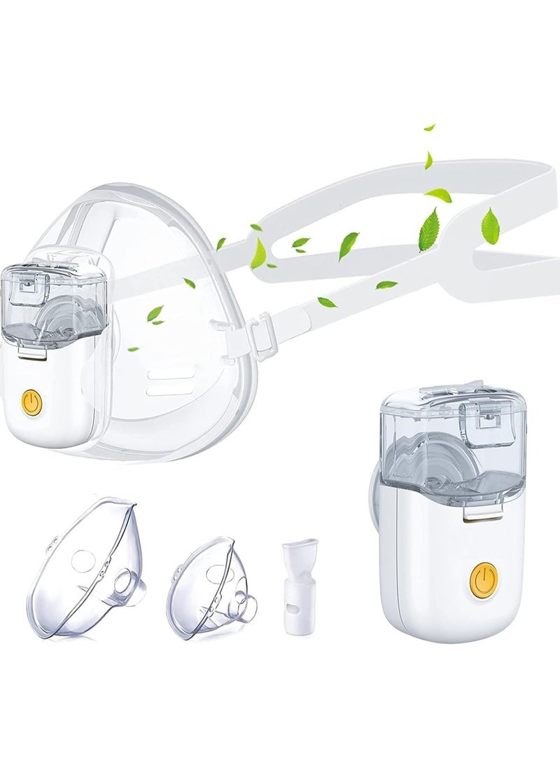 ADAK Electrionic Ultrasonic Mesh Steamer Inhaler with Hands-Free Mode, Wearable Portable Inhaler with Rechargeable Battery for Respiratory Breathing Problems, Efficient Hands-Free Kit for Adults and Kids  - Image 1