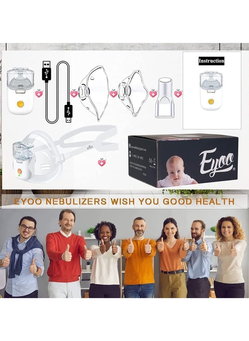 ADAK Electrionic Ultrasonic Mesh Steamer Inhaler with Hands-Free Mode, Wearable Portable Inhaler with Rechargeable Battery for Respiratory Breathing Problems, Efficient Hands-Free Kit for Adults and Kids  - Image 2