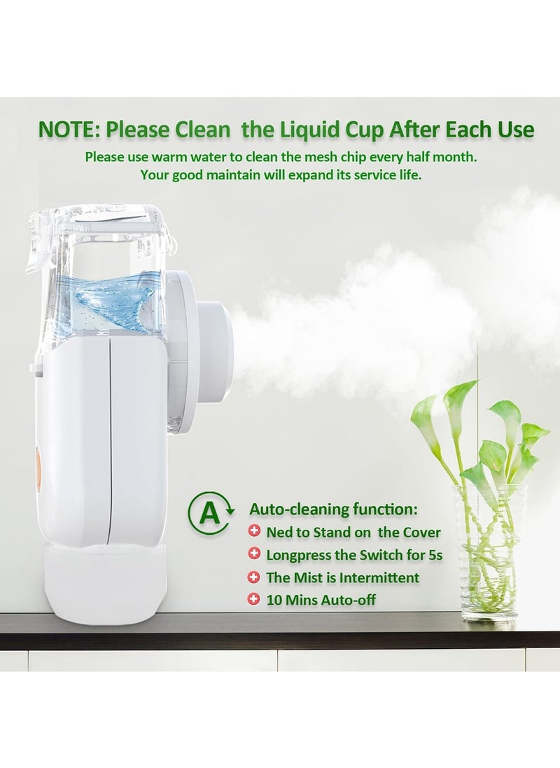 ADAK - Electrionic Ultrasonic Mesh Steamer Inhaler with Hands-Free Mode, Wearable Portable Inhaler with Rechargeable Battery for Respiratory Breathing Problems, Efficient Hands-Free Kit for Adults and Kids - Image 1