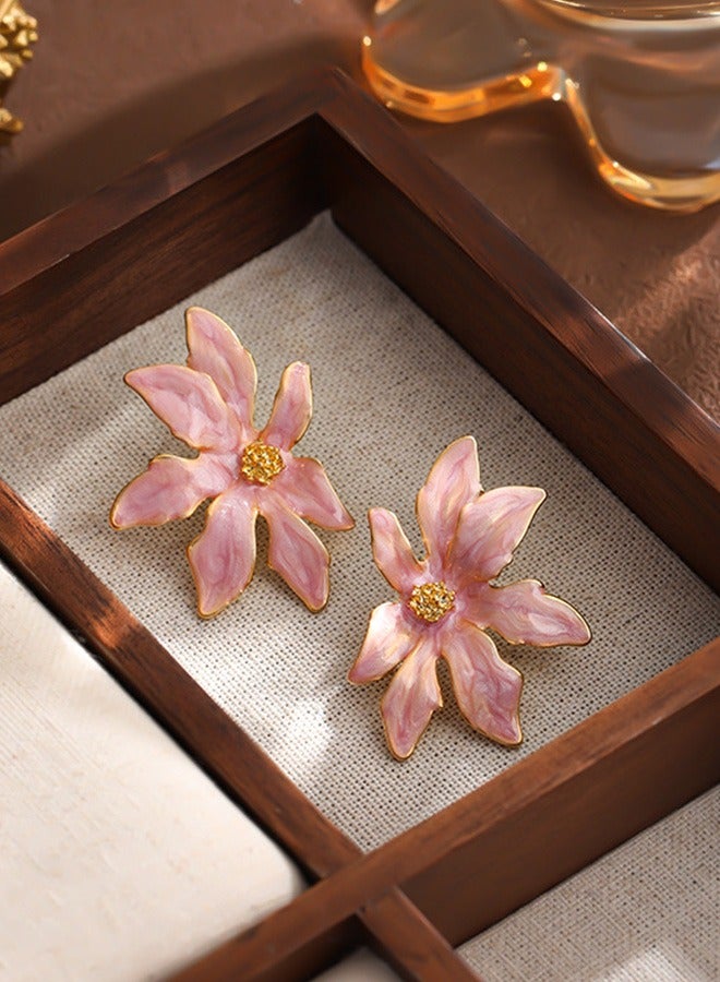 JiuAn Golden Flower Earrings for Girlfriend - Image 4