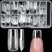 Lifextol 240pc Square Gel Nail Tips Medium Fake Nails for Press on Nails Clear Acrylic Nails Tips, 12 Size Full Cover Nail tips Square Soft Gel Nail Tips False Nails Extension Artificial Fingernails - Image 2