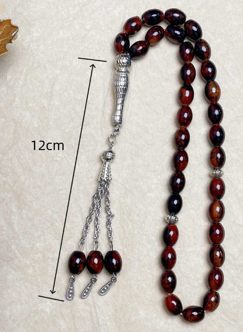 Misbaha 33 Beads - Elegant Prayer Beads for Meditation and Relaxation, Tasbih/8mm×11mm