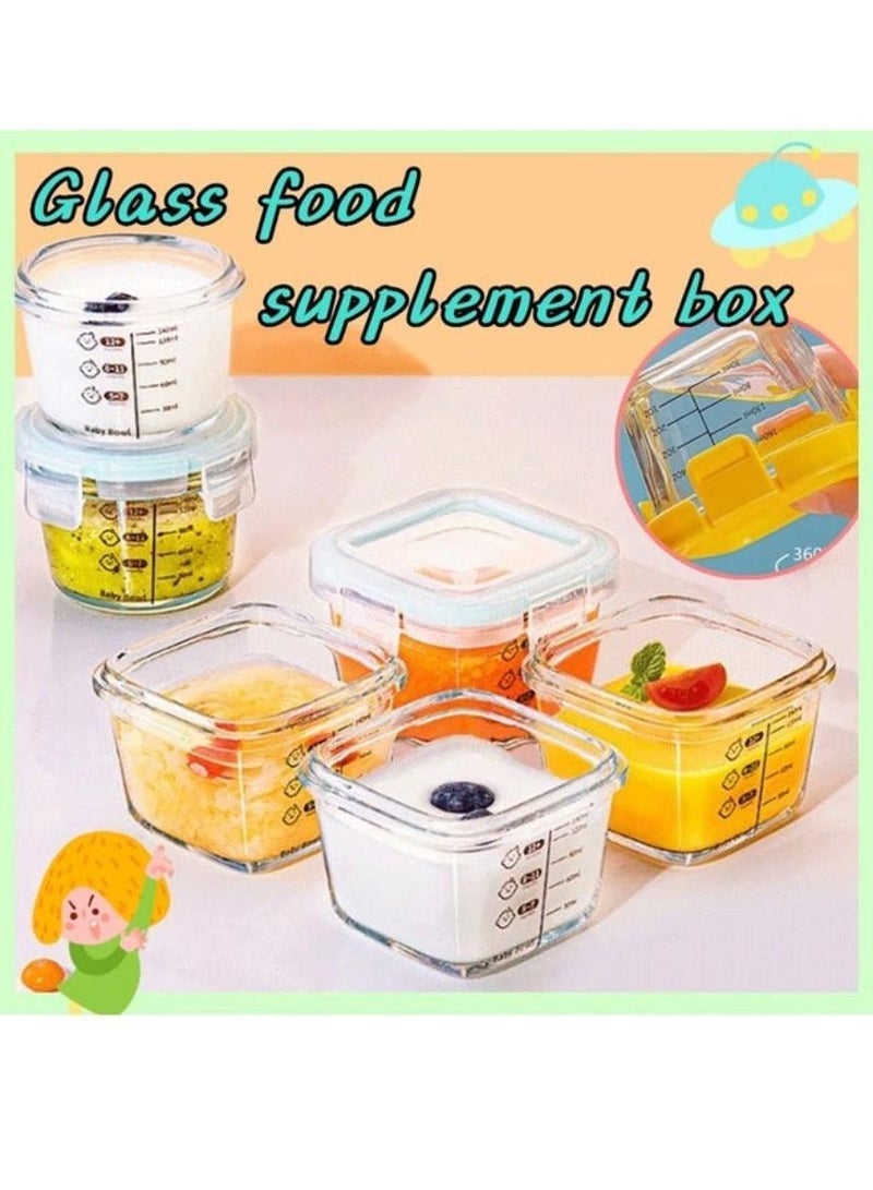 Bebiland Glass Baby Food Storage Jars w/ Lids ( Snack, Reusable Small Containers, Breast Milk, Fridge, Freezer, Microwave & Dishwasher Safe, Essential Must Have for Infants Yellow - Image 4