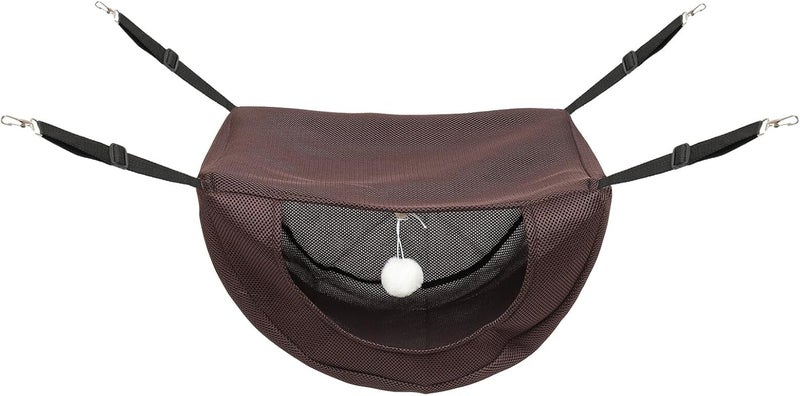 ARTIBETTER Cat Cage Hammock Breathable Mesh Pet Sleeping Bed Coffee Color Small Size Washable Summer Kitten Nest for Indoor Cats - Image 1