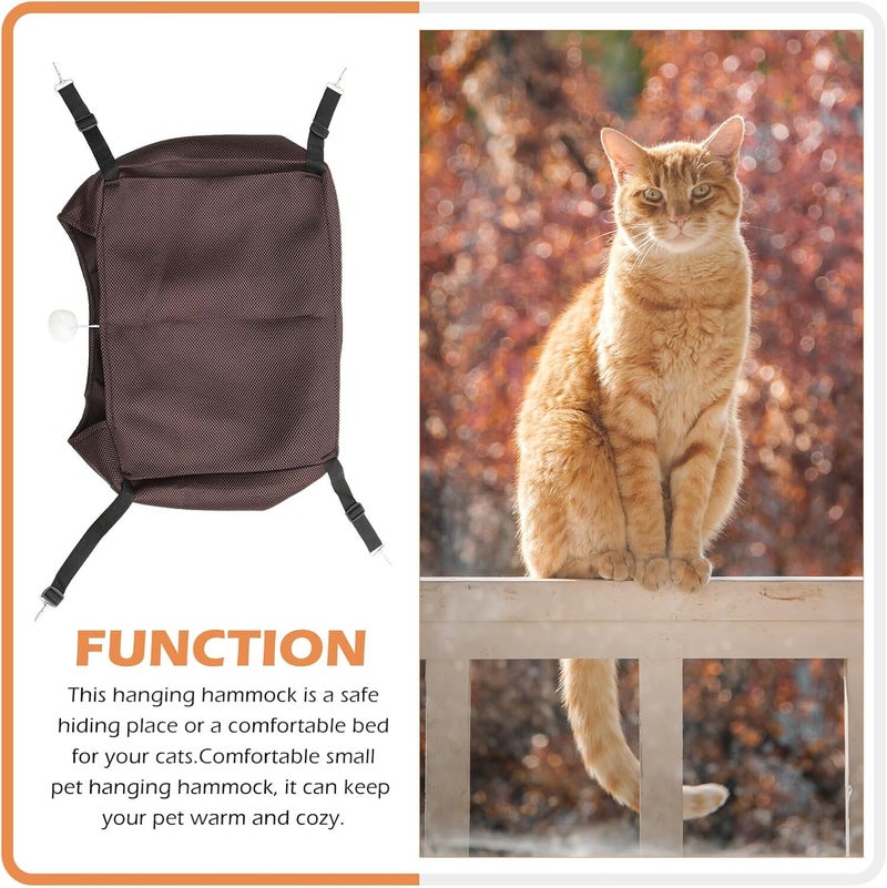 ARTIBETTER Cat Cage Hammock Breathable Mesh Pet Sleeping Bed Coffee Color Small Size Washable Summer Kitten Nest for Indoor Cats - Image 3