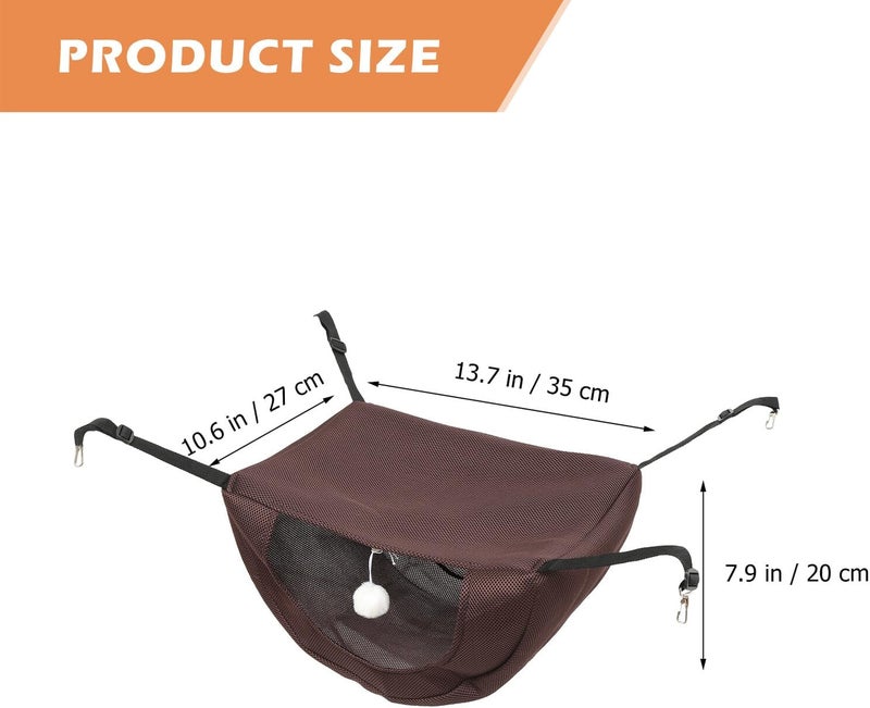ARTIBETTER Cat Cage Hammock Breathable Mesh Pet Sleeping Bed Coffee Color Small Size Washable Summer Kitten Nest for Indoor Cats - Image 2