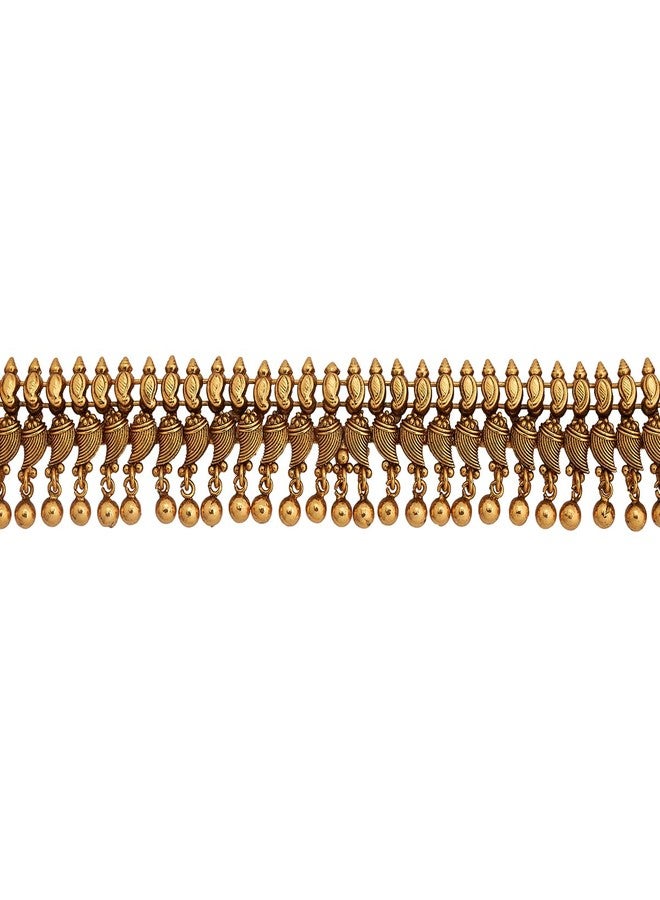 Kushal's Fashion Jewellery Gold Plated Antique Kamarbandh Waist Belt with Adjustable Chain for Women - Bridesmaid & Special Occasion Jewellery - 457166 - Image 3