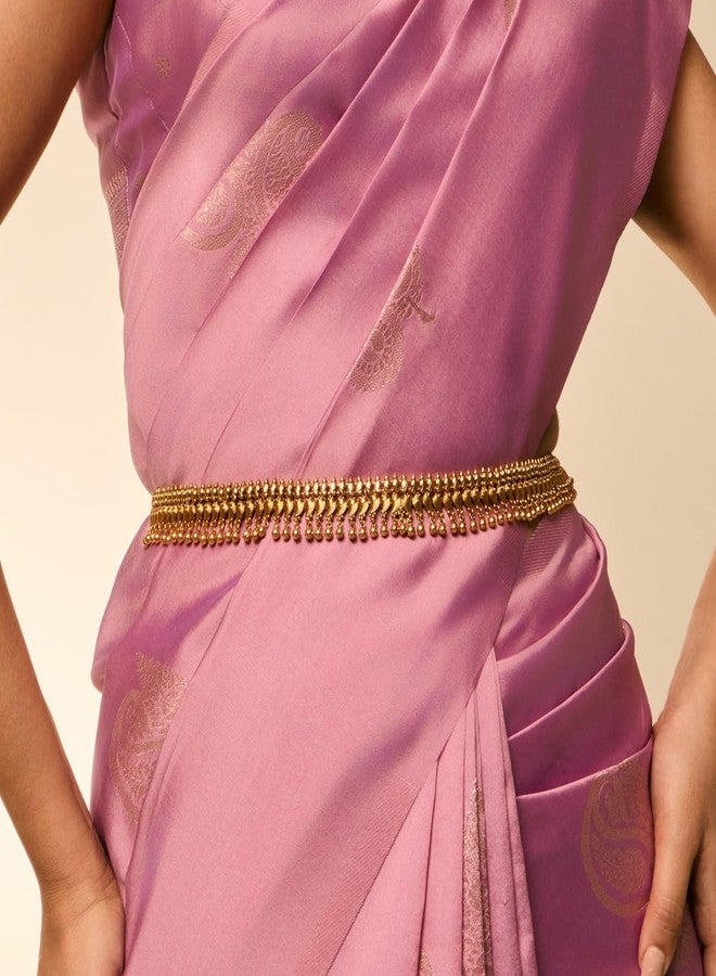 Kushal's Fashion Jewellery Gold Plated Antique Kamarbandh Waist Belt with Adjustable Chain for Women - Bridesmaid & Special Occasion Jewellery - 457166 - Image 2