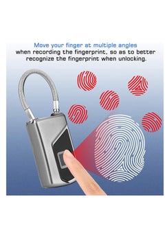 SYOSI Fingerprint lock with Key Backup, Smart keyless Waterproof Fingerprint Padlock Ideal for Gym, Door, Luggage, Suitcase, Backpack, Bike, Office  - Image 3