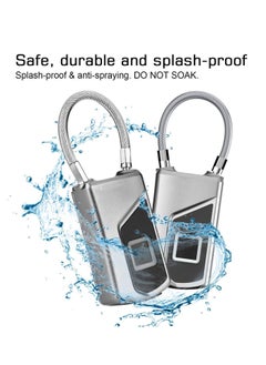 SYOSI Fingerprint lock with Key Backup, Smart keyless Waterproof Fingerprint Padlock Ideal for Gym, Door, Luggage, Suitcase, Backpack, Bike, Office  - Image 4