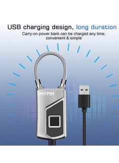 SYOSI Fingerprint lock with Key Backup, Smart keyless Waterproof Fingerprint Padlock Ideal for Gym, Door, Luggage, Suitcase, Backpack, Bike, Office  - Image 5