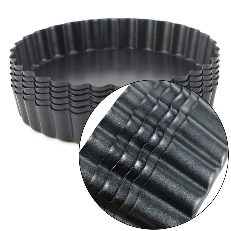 Hslife 6 Pack Quiche Pans  Non Stick Removable Bottom Fluted Sides Mini Tart Pans  5 Inch - Image 4