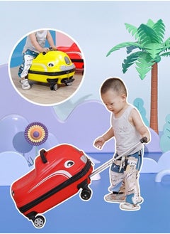 GoldenLike Kids Luggage Travel Suitcase 20 Inch 2 In 1 Ride-On Cartoon Rolling Trolley Case Children's Carry on Luggage Portable Waterproof Kid Suitcase  - Image 4