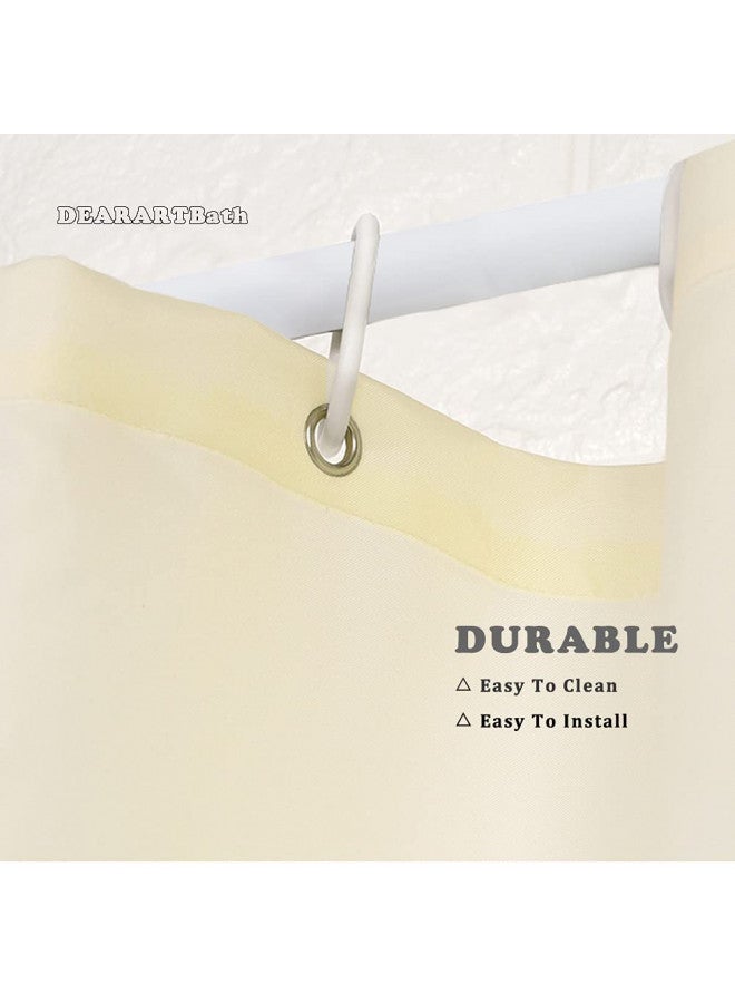DEARART ستارة دش بيج فاتح من DEARARTBath لجهاز الحمام، 60''W*72''L بوصة مجموعة ستارة دش من القماش مع 12 خطاف، سهلة العناية وسهلة التنظيف 100% مقاومة للماء بجودة الفنادق وقابلة للغسل في الغسالة - Image 2