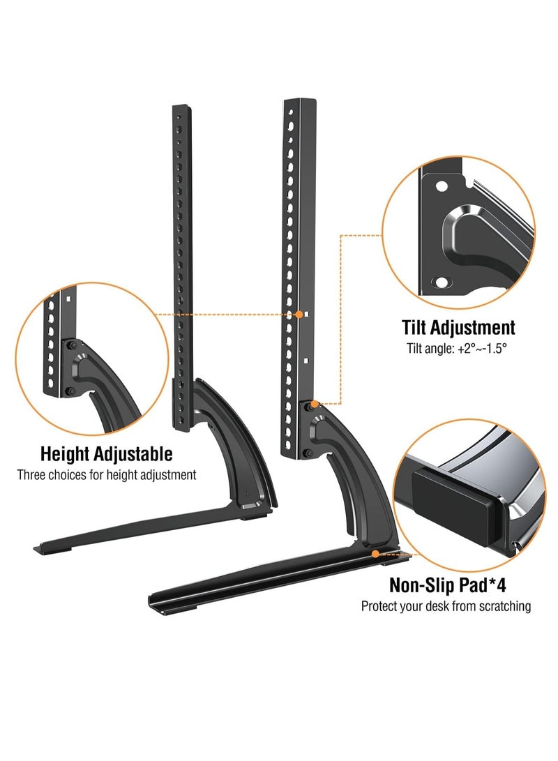 ELTRAZONE Universal Table Top TV Stand for 27-55 Inch TVs – Adjustable Height, Sturdy Base for LCD/LED/Plasma Screens, Holds Up to 88 lbs, VESA 800x400mm Compatible – Durable & Space-Saving TV Stand  - Image 3
