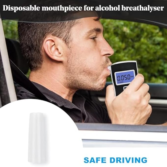rayihni 20pcs AT818 Breathalyser Mouthpieces, Alcohol Tester Mouthpiece Portable Handheld Blowing Nozzle Mouthpieces Disposable Breathalyser Mouthpieces Alcohol Tester Accessories, for AT818, Easy to Replace - Image 3